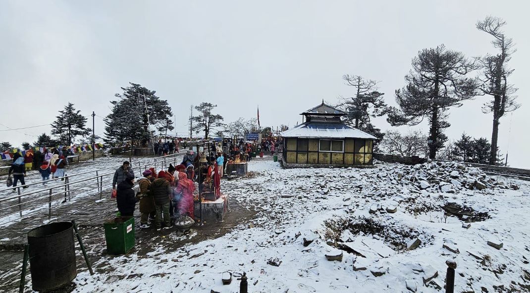 Snowfall in high altitude of Taplejung including Pathibhara