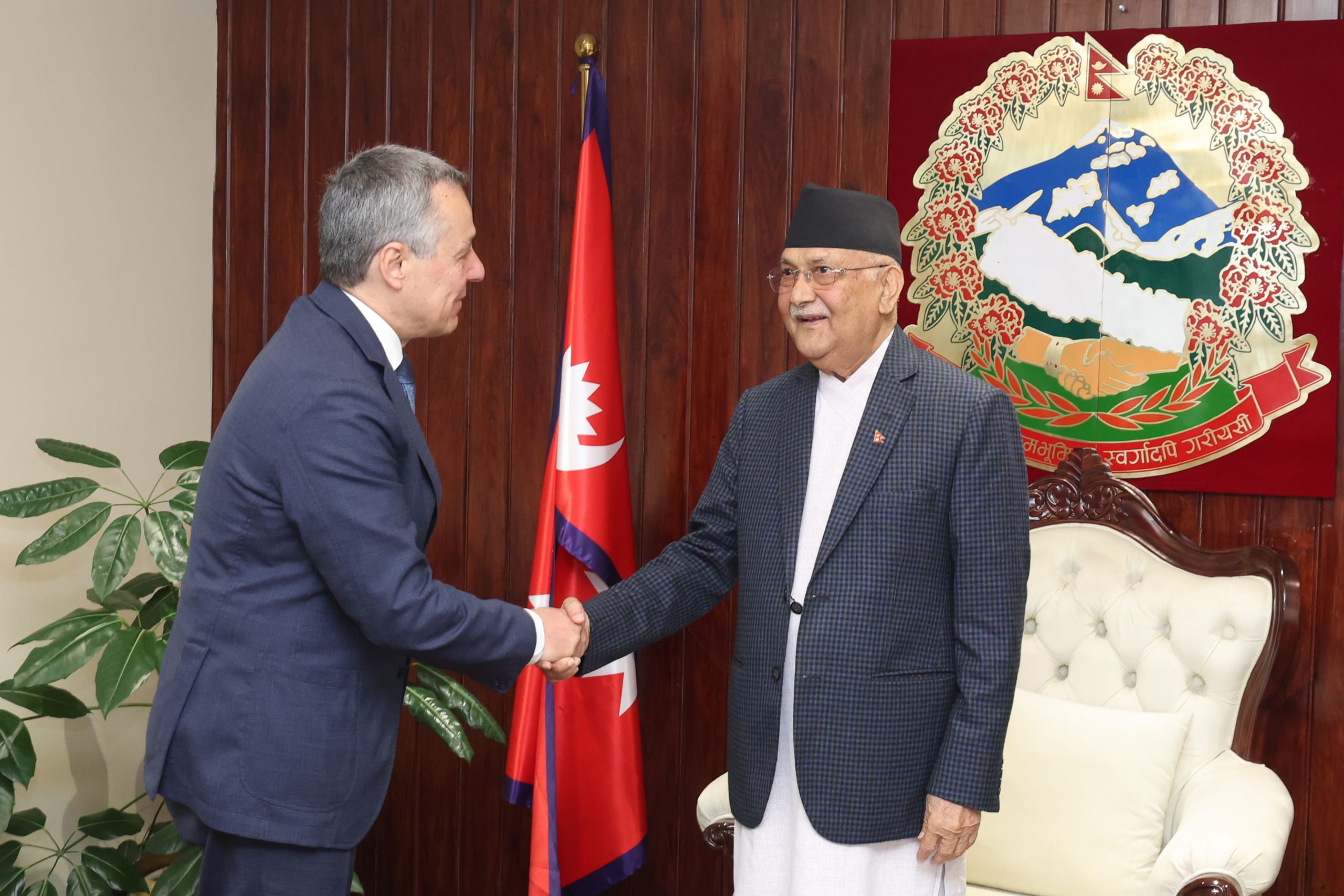 Swiss Foreign Minister Ignazio Cassis calls on PM Oli