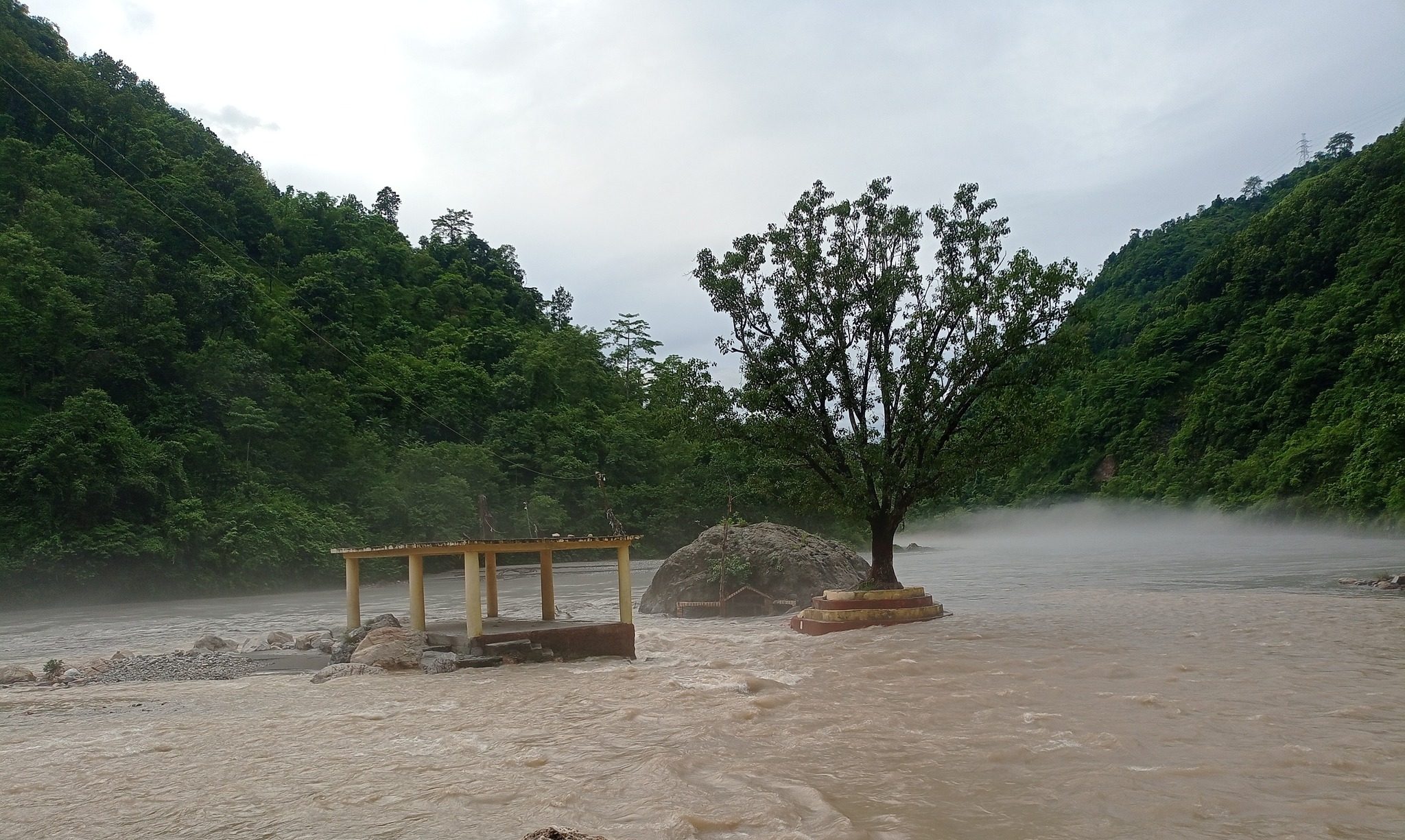 Kaligandaki River current at highest point of the year