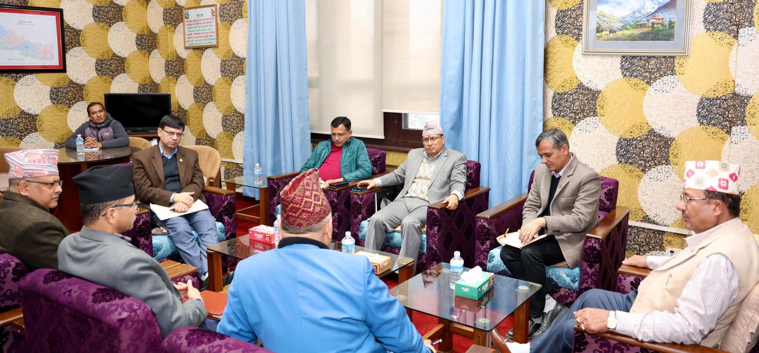 Home Minister Aryal, Officiating Election Commissioner discuss election preparations